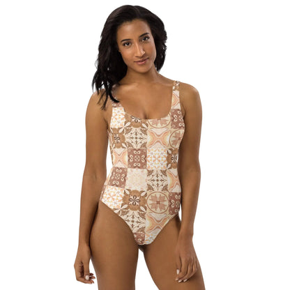 Moroccan Desert Tile One-Piece Swimsuit - The Global Wanderer