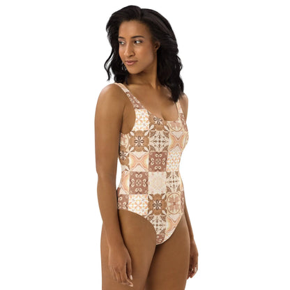 Moroccan Desert Tile One-Piece Swimsuit - The Global Wanderer