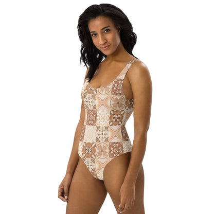 Moroccan Desert Tile One-Piece Swimsuit - The Global Wanderer