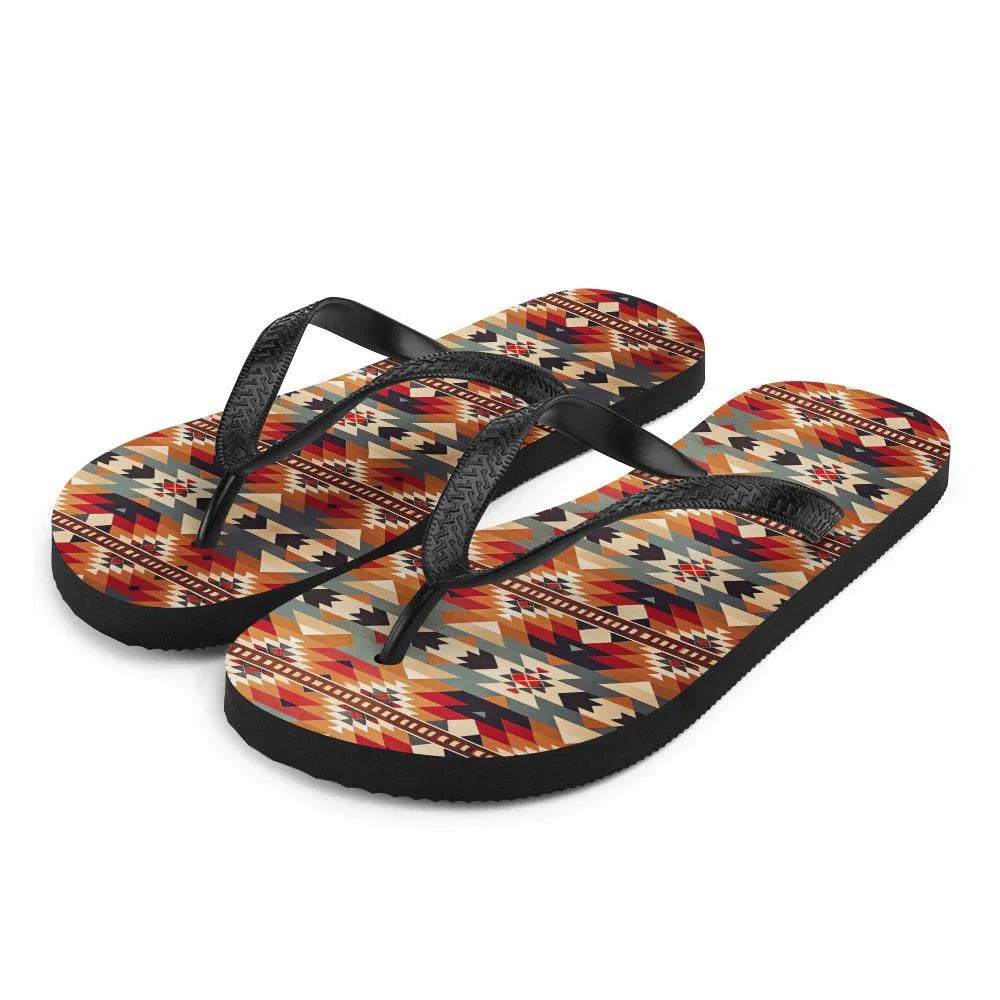 Native American Sunset Flip Flops - The Global Wanderer