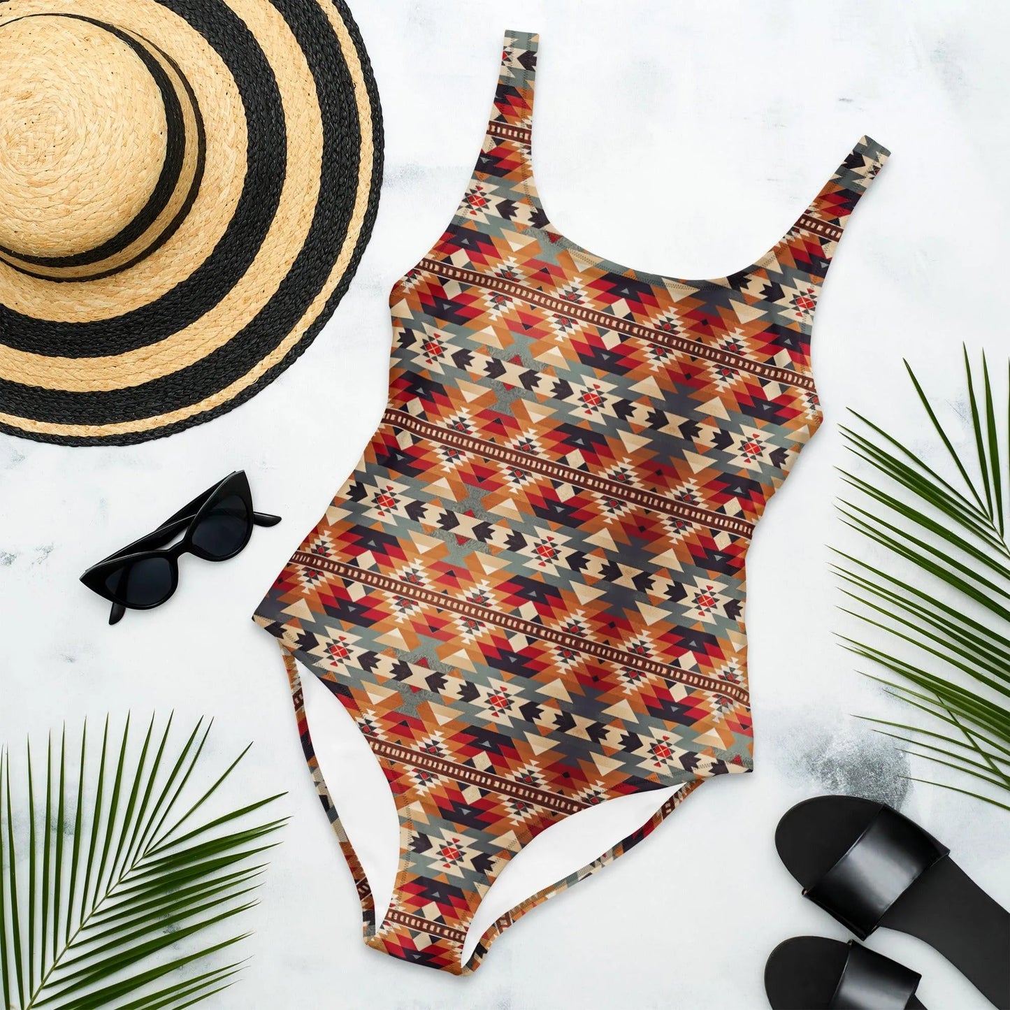 Native American Sunset One-Piece Swimsuit - The Global Wanderer