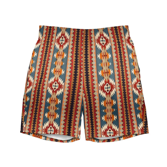 Native American Sunset Recycled Men's Swim Trunks - The Global Wanderer