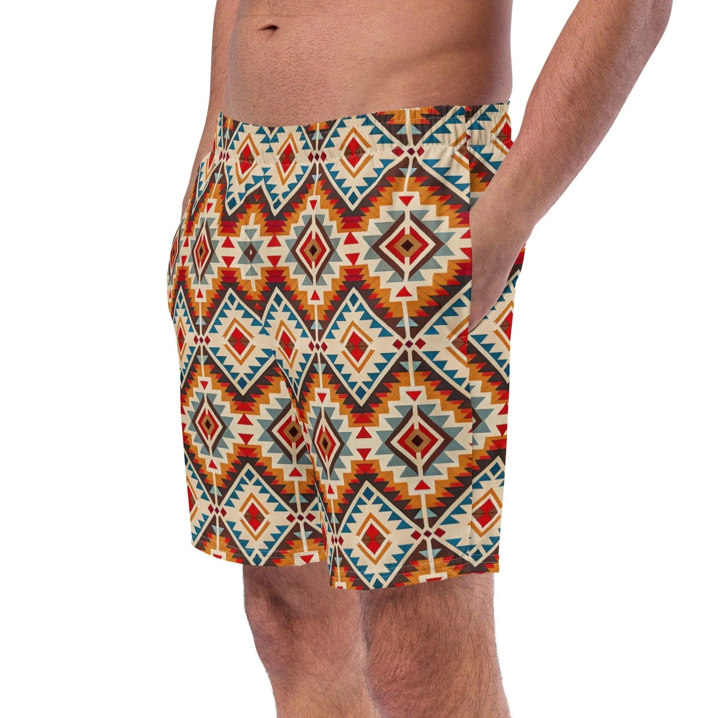 Native American Sunset Recycled Men's Swim Trunks - The Global Wanderer