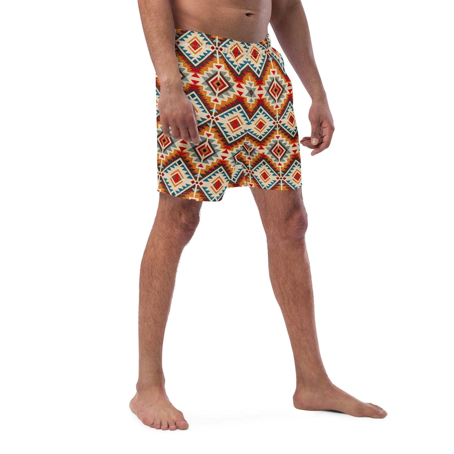 Native American Sunset Recycled Men's Swim Trunks - The Global Wanderer