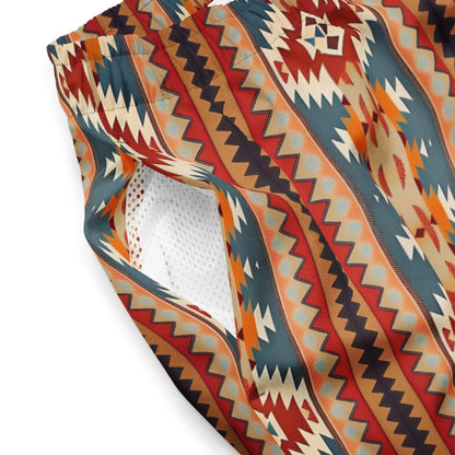 Native American Sunset Recycled Men's Swim Trunks - The Global Wanderer