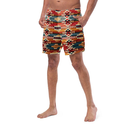 Native American Sunset Recycled Men's Swim Trunks - The Global Wanderer