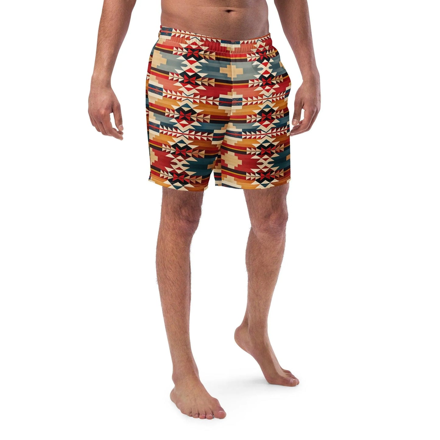 Native American Sunset Recycled Men's Swim Trunks - The Global Wanderer