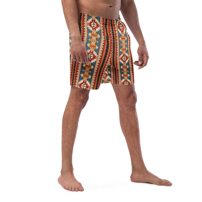 Native American Sunset Recycled Men's Swim Trunks - The Global Wanderer