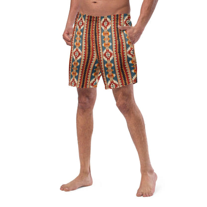 Native American Sunset Recycled Men's Swim Trunks - The Global Wanderer