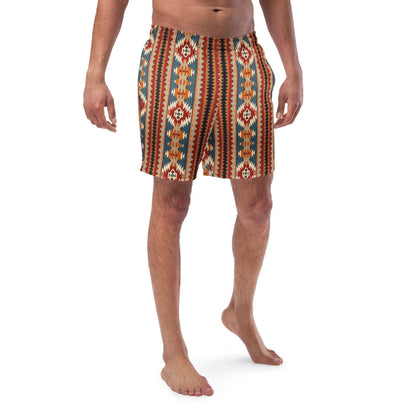 Native American Sunset Recycled Men's Swim Trunks - The Global Wanderer