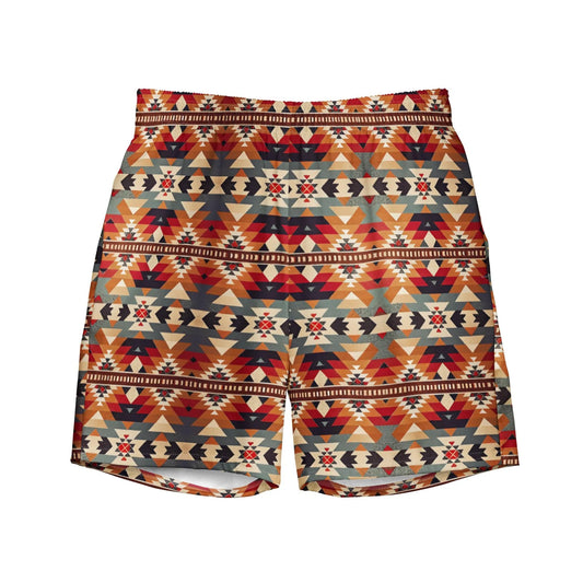 Native American Sunset Recycled Men's Swim Trunks - The Global Wanderer