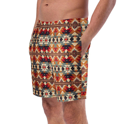 Native American Sunset Recycled Men's Swim Trunks - The Global Wanderer