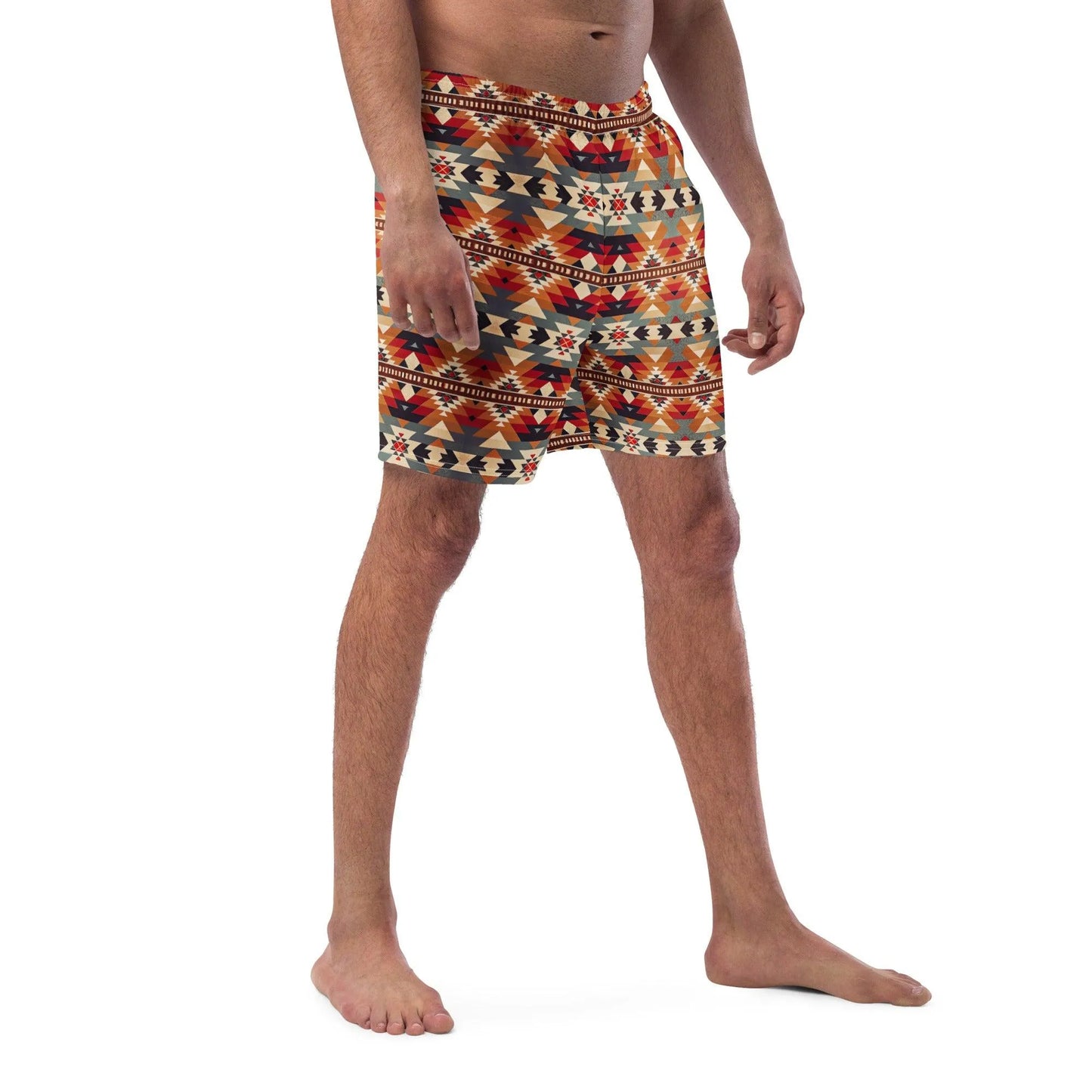 Native American Sunset Recycled Men's Swim Trunks - The Global Wanderer