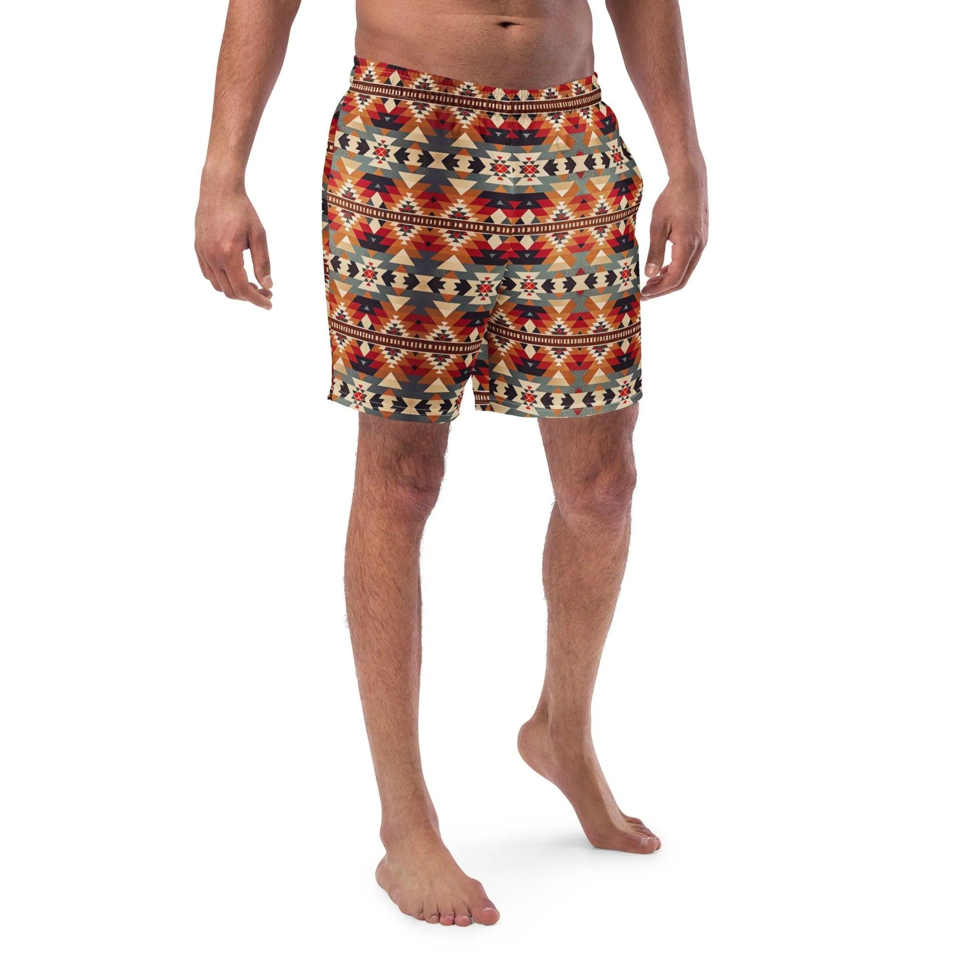 Native American Sunset Recycled Men's Swim Trunks - The Global Wanderer