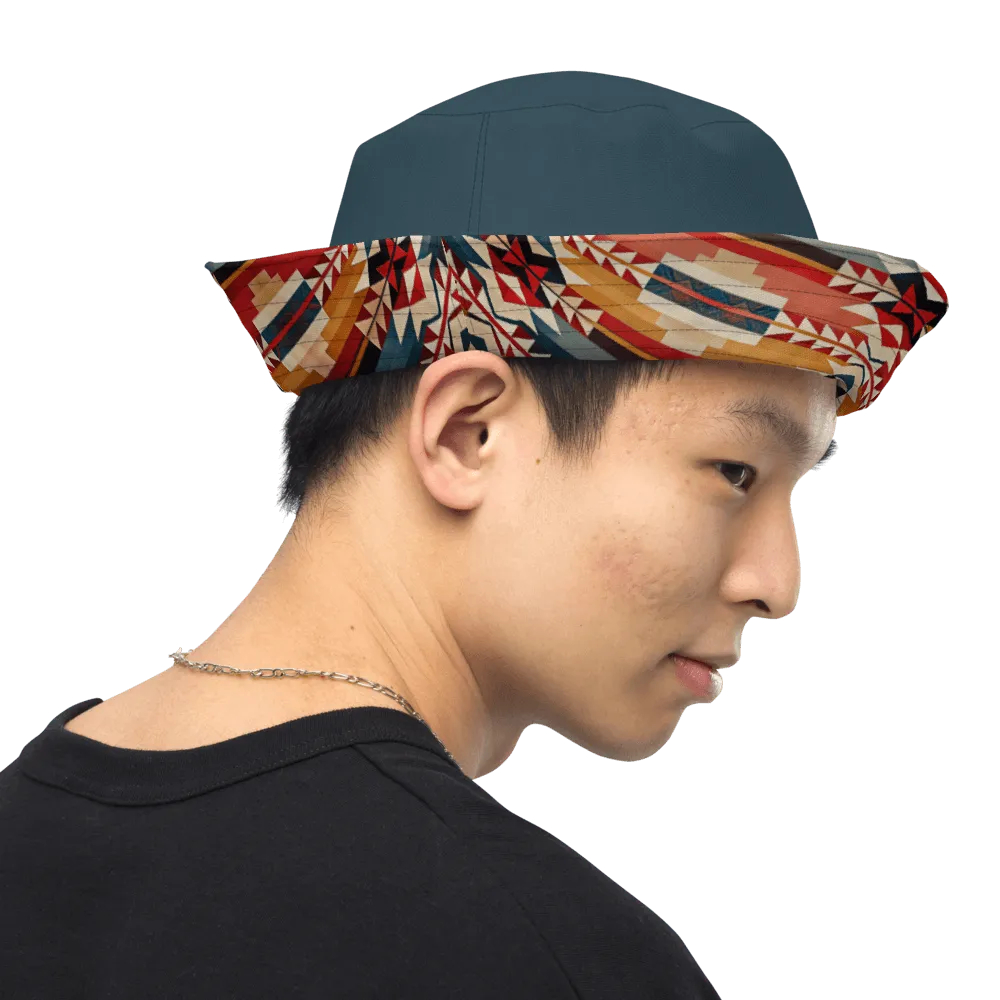 Native American Sunset Reversible Bucket Hat - The Global Wanderer