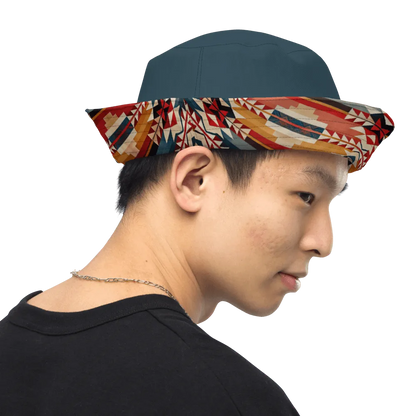 Native American Sunset Reversible Bucket Hat - The Global Wanderer