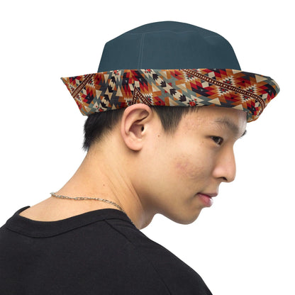 Native American Sunset Reversible Bucket Hat - The Global Wanderer