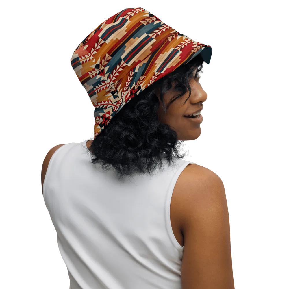 Native American Sunset Reversible Bucket Hat - The Global Wanderer