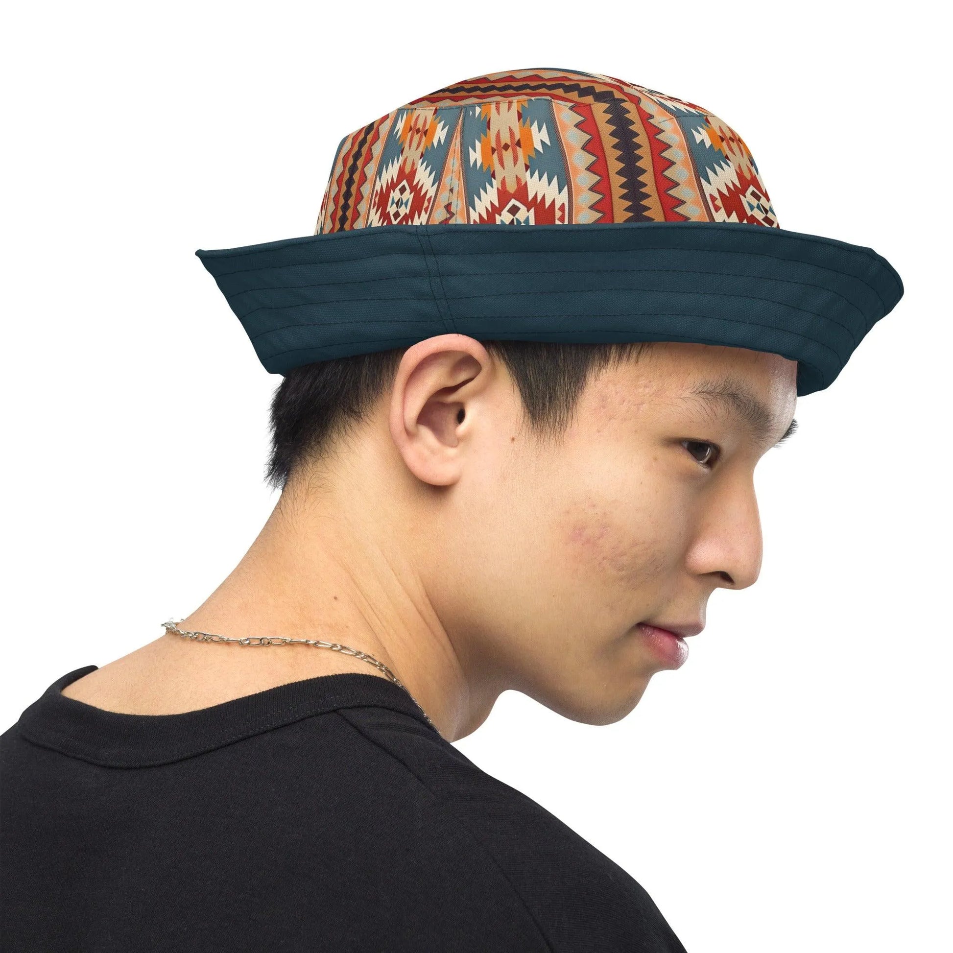 Native American Sunset Reversible Bucket Hat - The Global Wanderer