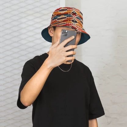 Native American Sunset Reversible Bucket Hat - The Global Wanderer