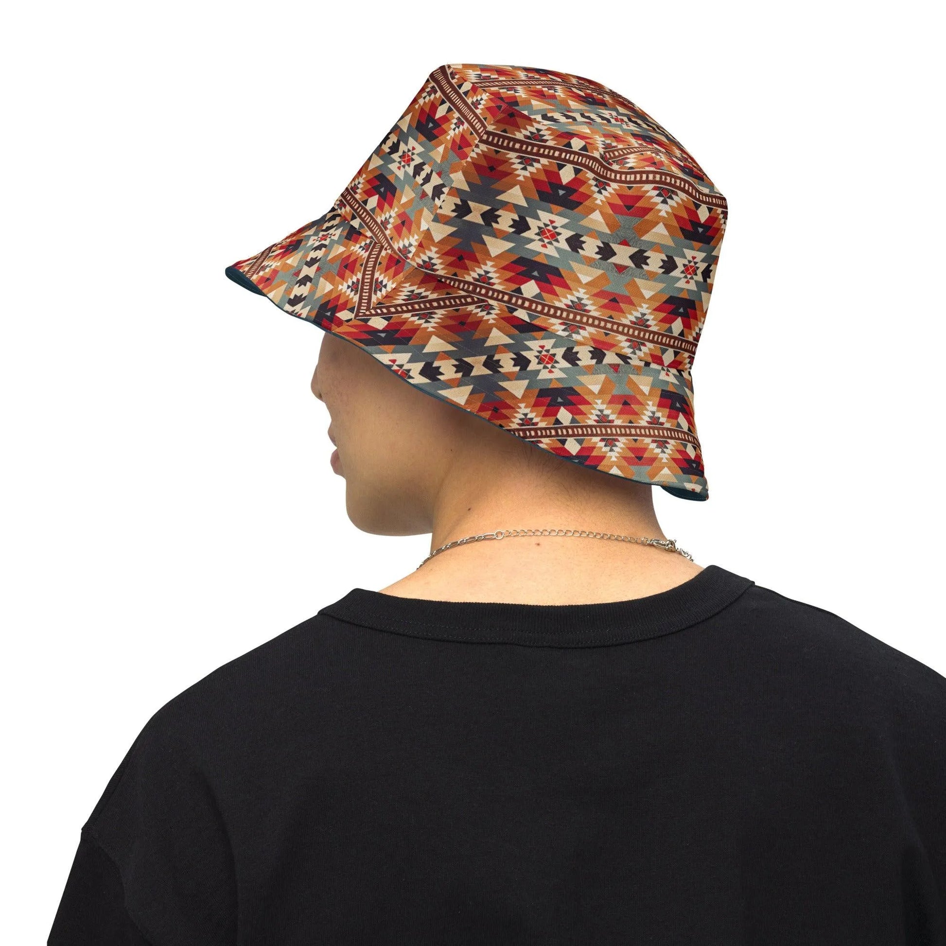 Native American Sunset Reversible Bucket Hat - The Global Wanderer