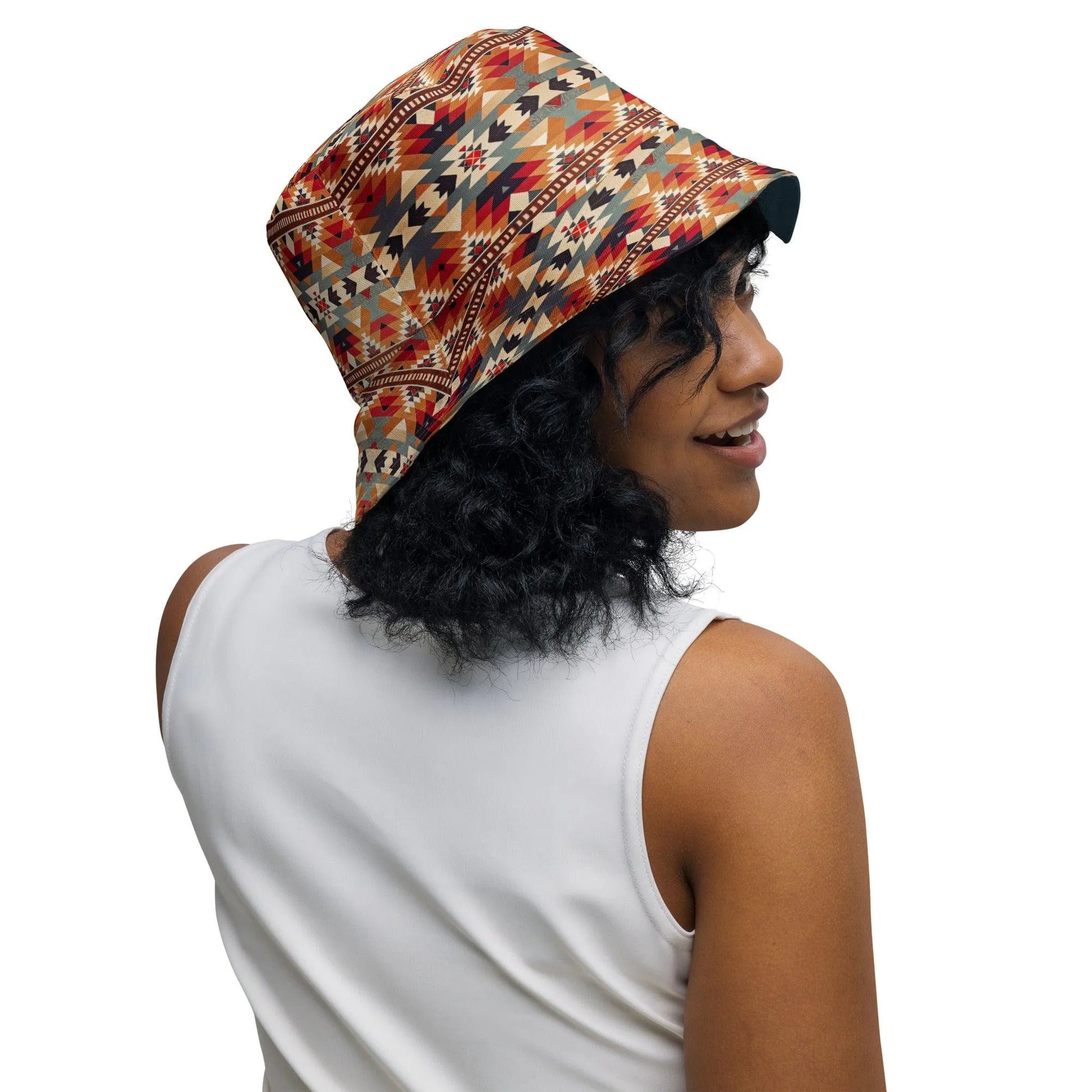 Native American Sunset Reversible Bucket Hat - The Global Wanderer