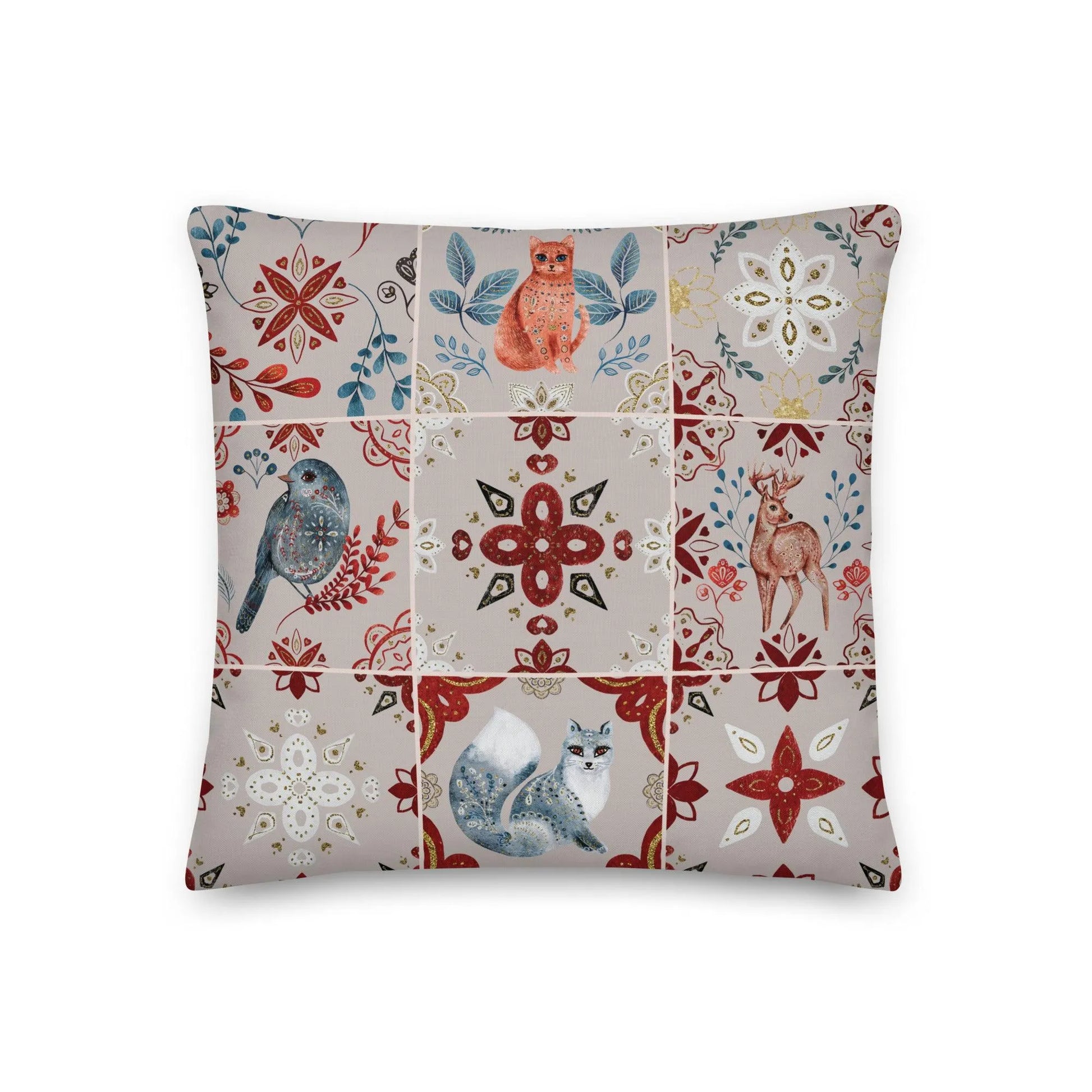 Nordic Tiles Throw Pillow - The Global Wanderer