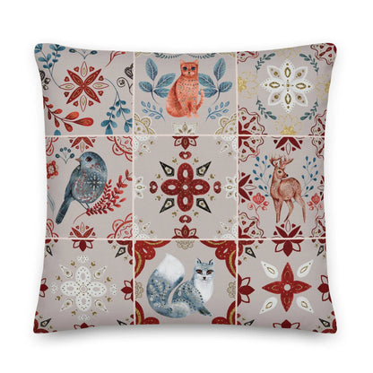 Nordic Tiles Throw Pillow - The Global Wanderer