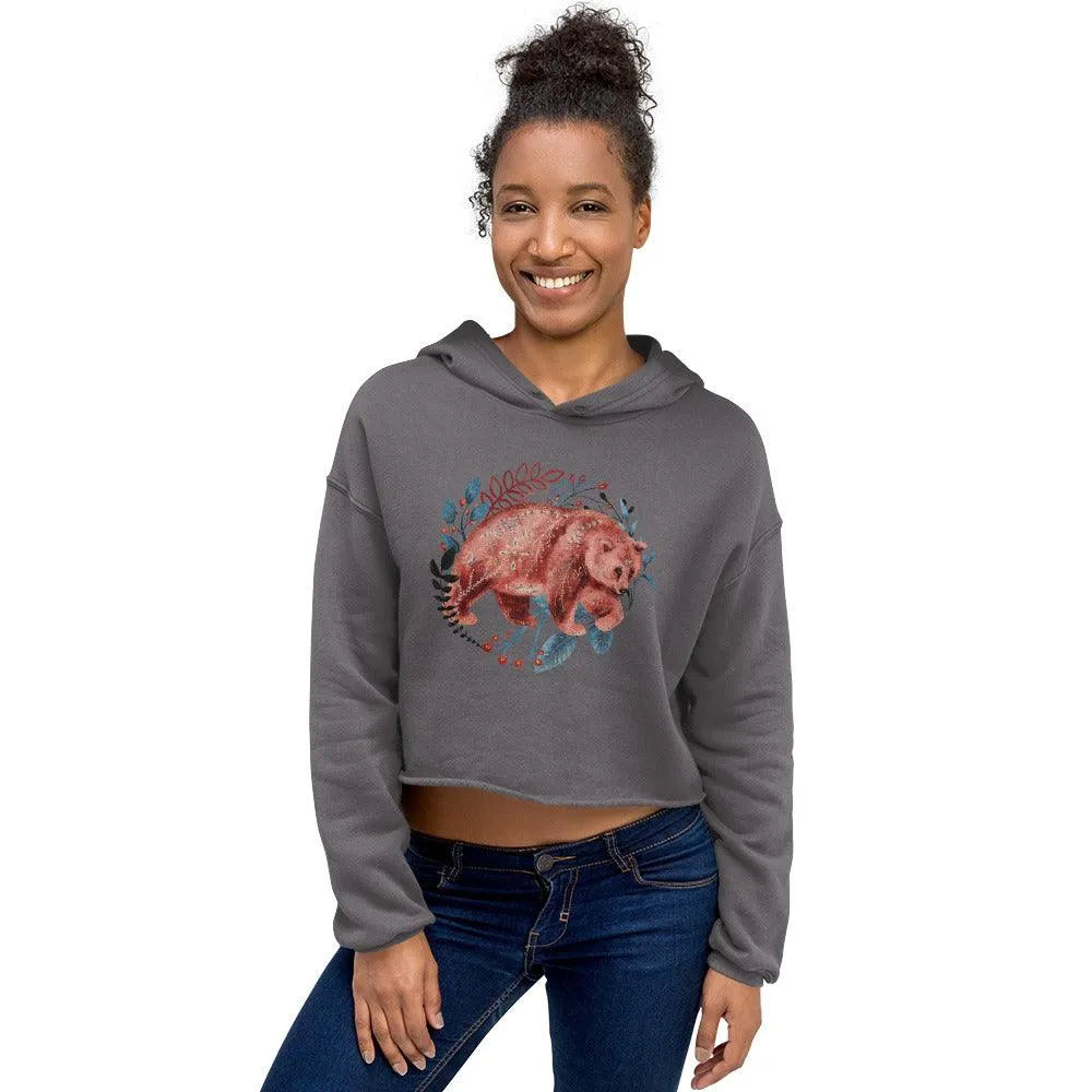 Nordic Winter Crop Hoodie - Bear - The Global Wanderer