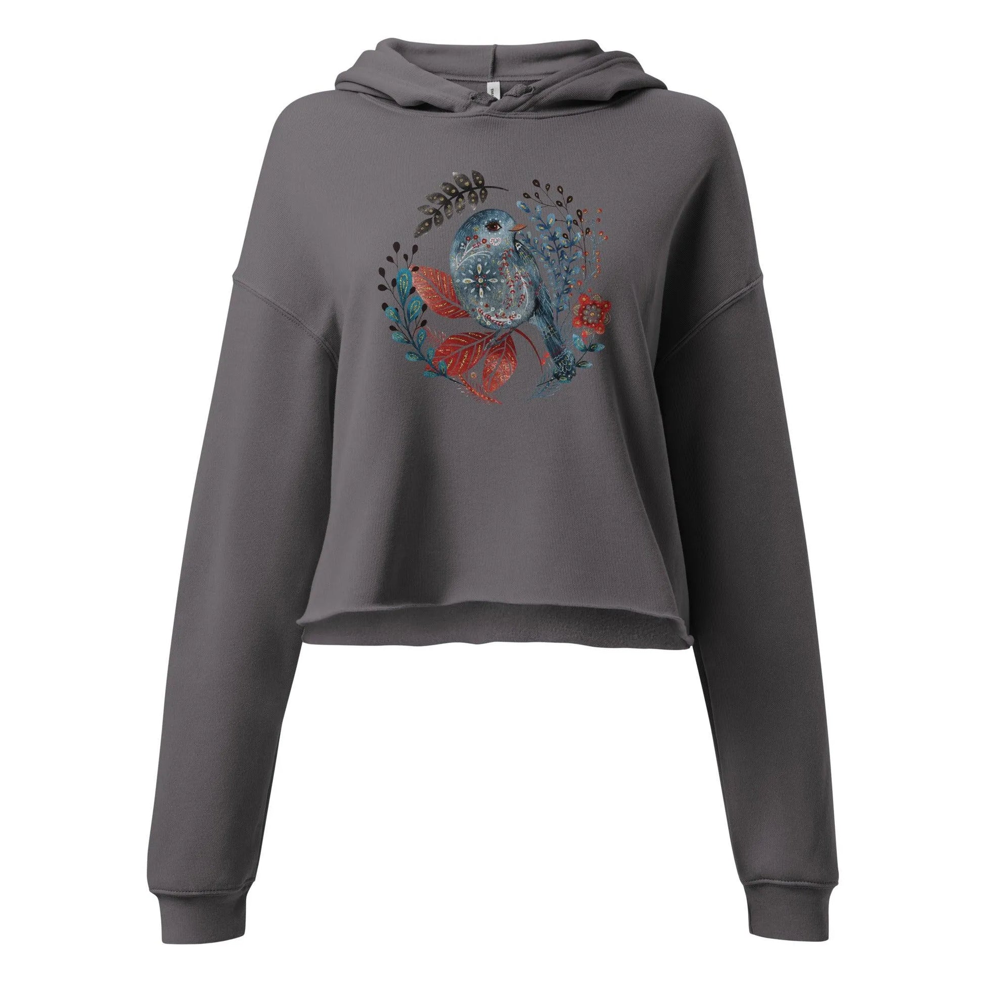 Nordic Winter Crop Hoodie - Bird - The Global Wanderer