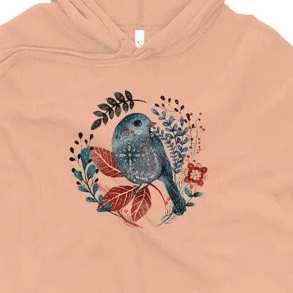 Nordic Winter Crop Hoodie - Bird - The Global Wanderer