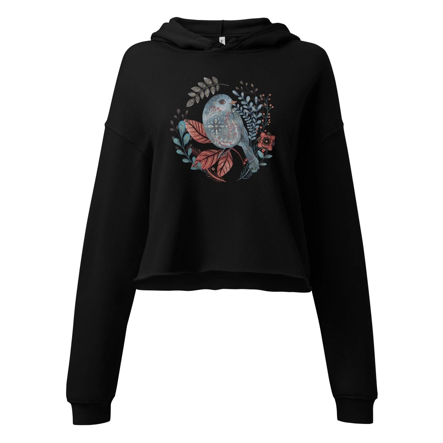 Nordic Winter Crop Hoodie - Bird - The Global Wanderer