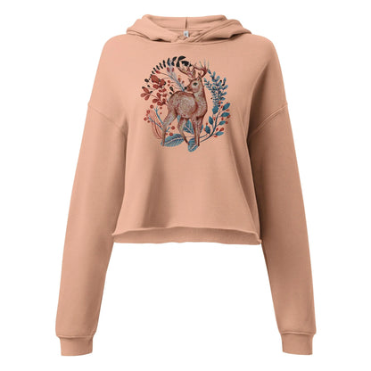 Nordic Winter Crop Hoodie - Deer - The Global Wanderer