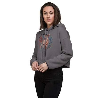 Nordic Winter Crop Hoodie - Deer - The Global Wanderer