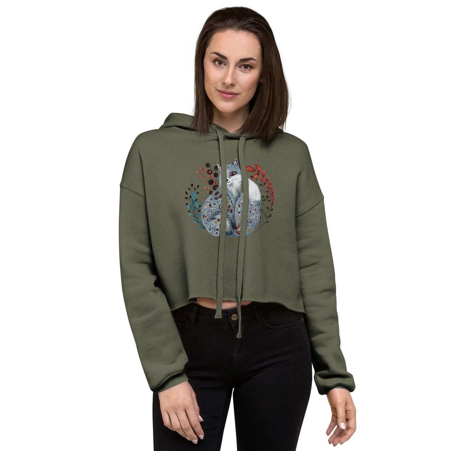 Nordic Winter Crop Hoodie - Fox - The Global Wanderer