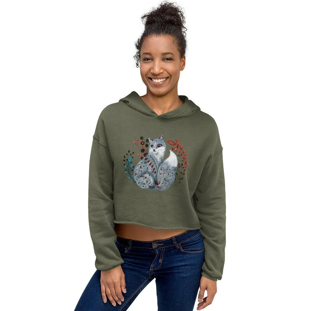 Nordic Winter Crop Hoodie - Fox - The Global Wanderer