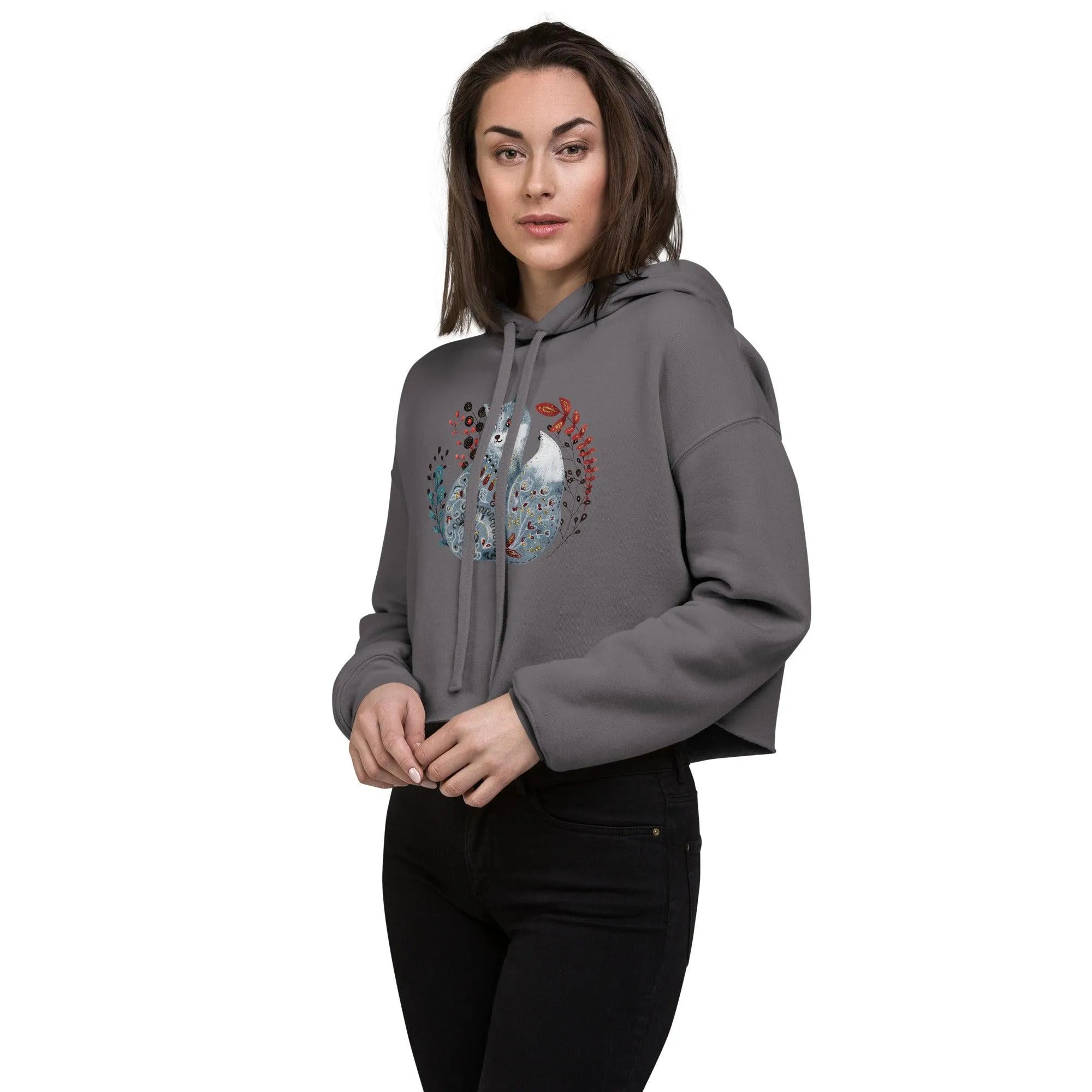 Nordic Winter Crop Hoodie - Fox - The Global Wanderer