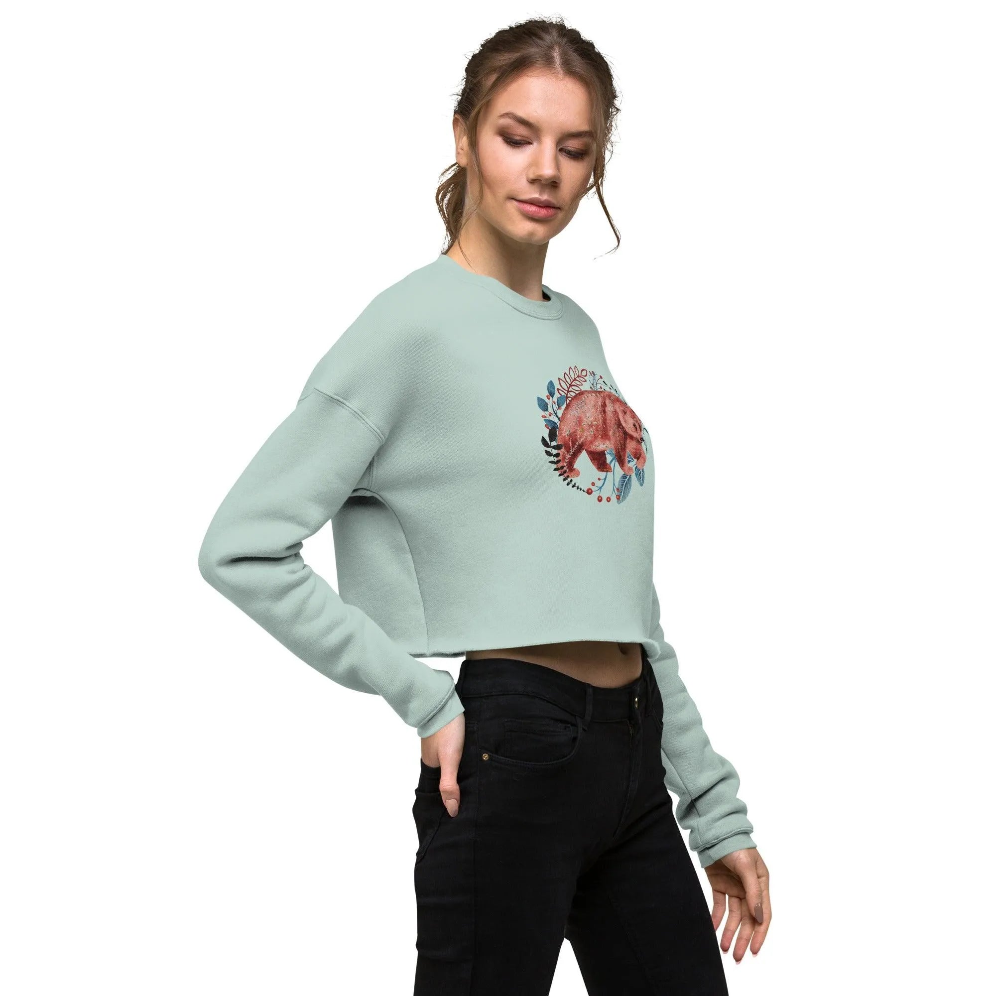 Nordic Winter Cropped Sweatshirt - Bear - The Global Wanderer