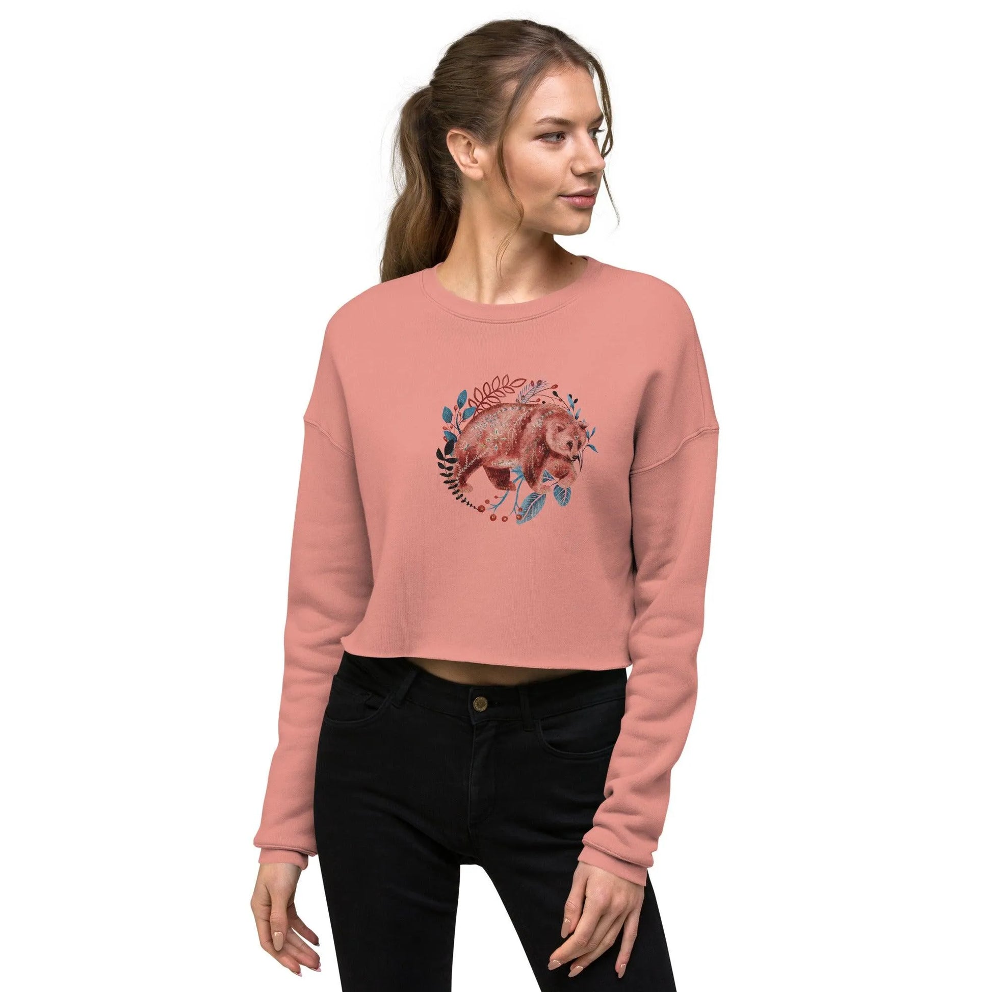 Nordic Winter Cropped Sweatshirt - Bear - The Global Wanderer