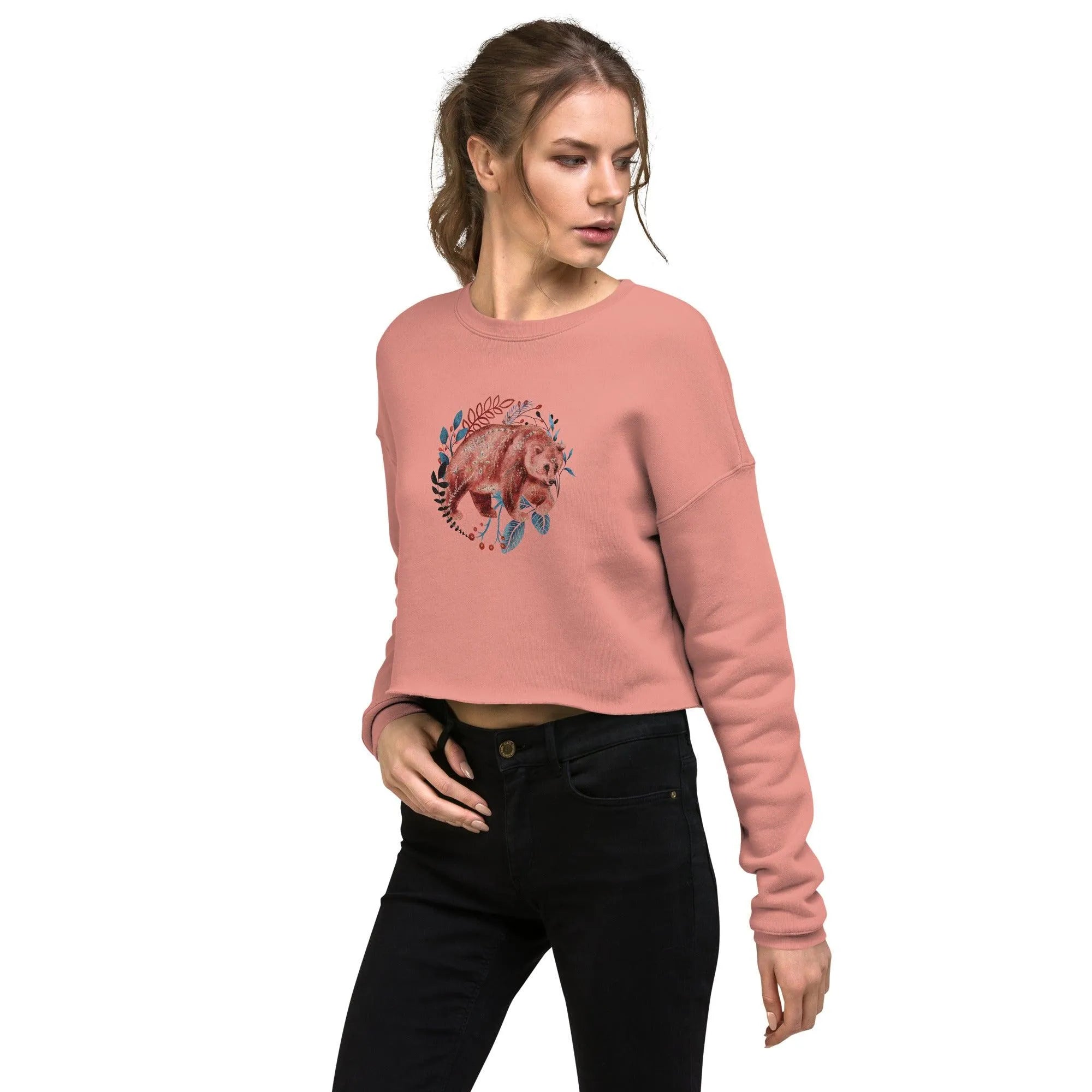 Nordic Winter Cropped Sweatshirt - Bear - The Global Wanderer