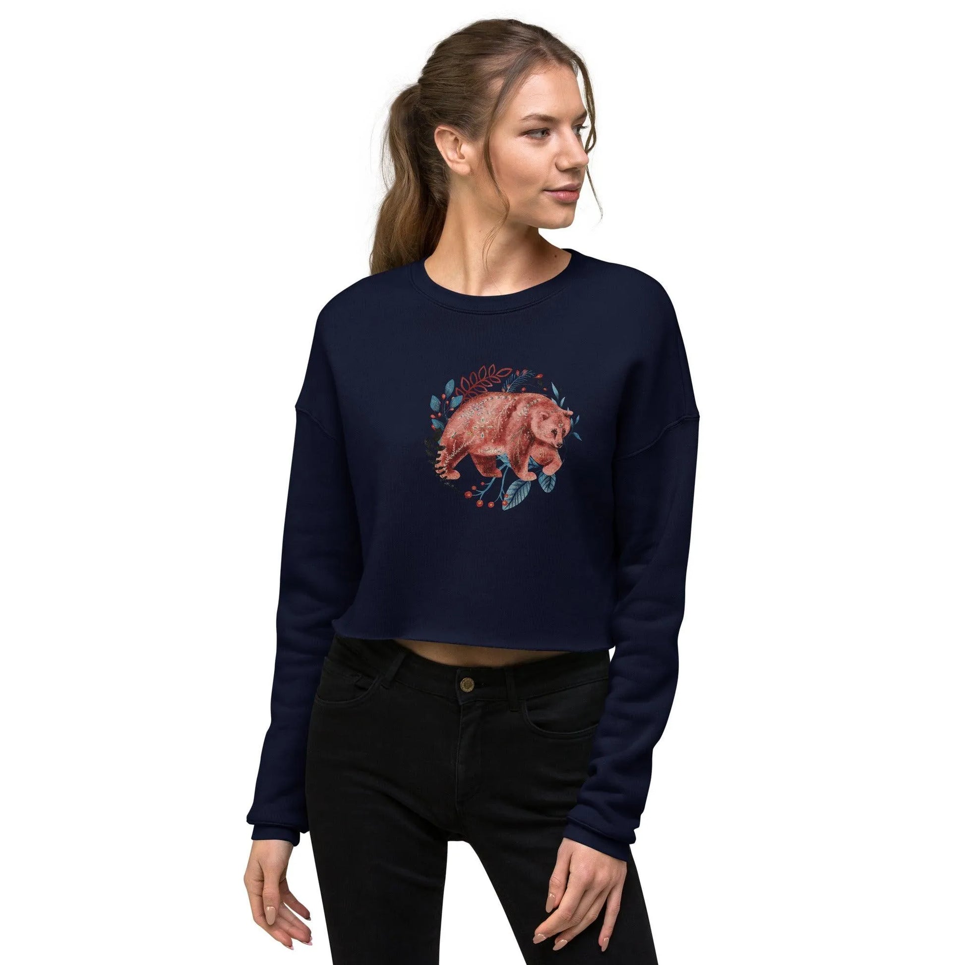 Nordic Winter Cropped Sweatshirt - Bear - The Global Wanderer