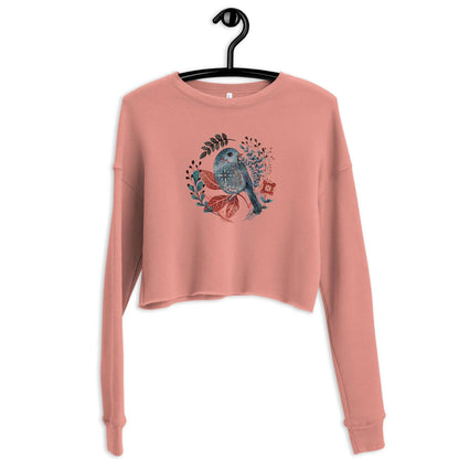 Nordic Winter Cropped Sweatshirt - Bird - The Global Wanderer