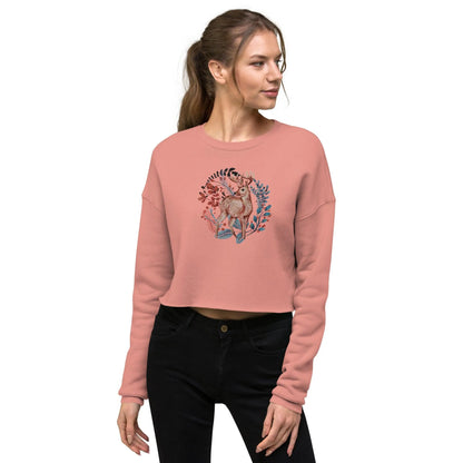 Nordic Winter Cropped Sweatshirt - Deer - The Global Wanderer