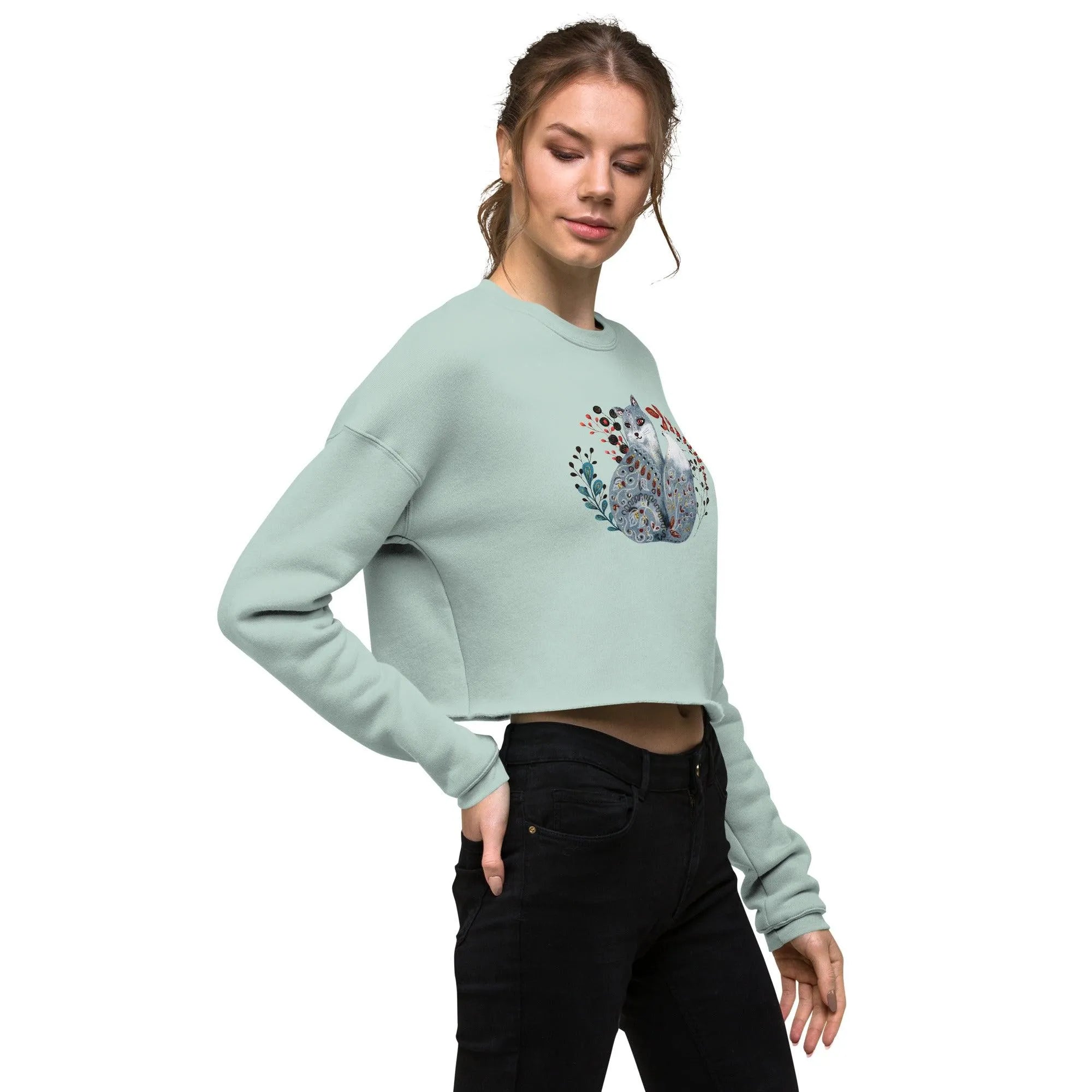 Nordic Winter Cropped Sweatshirt - Fox - The Global Wanderer