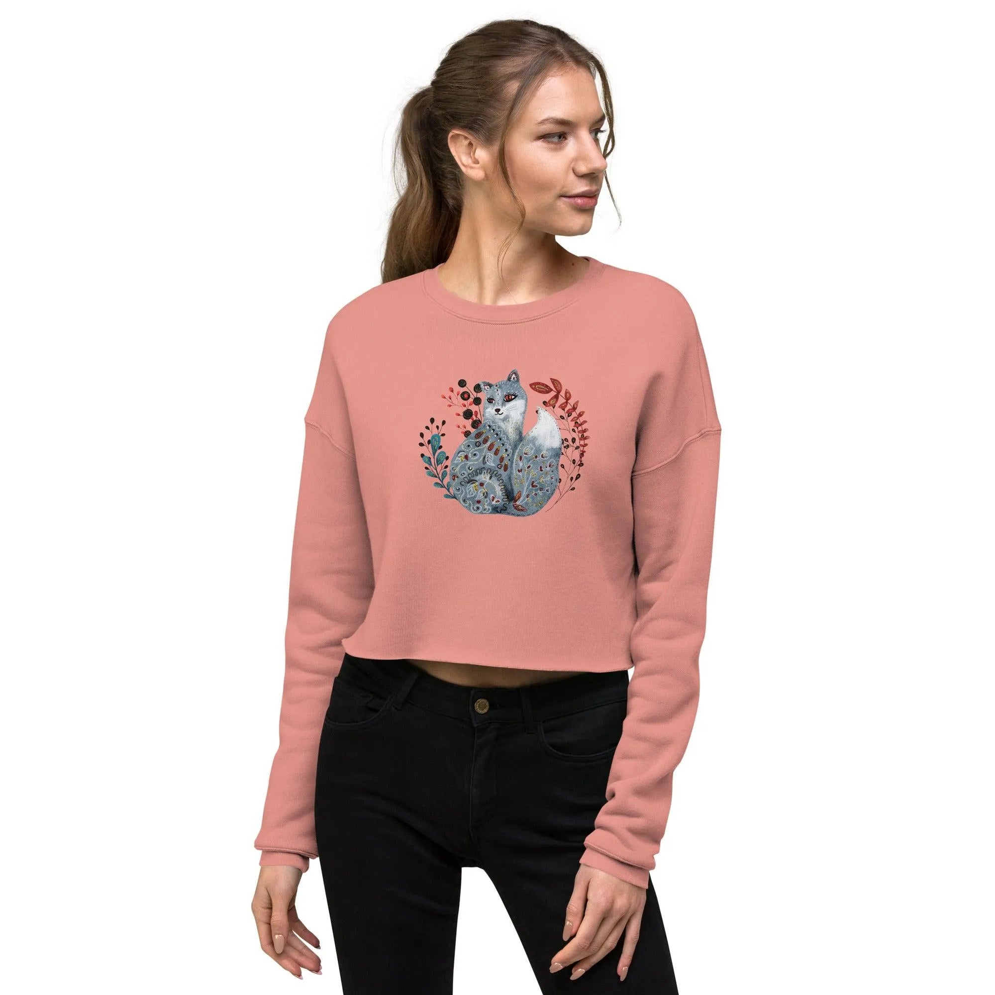 Nordic Winter Cropped Sweatshirt - Fox - The Global Wanderer