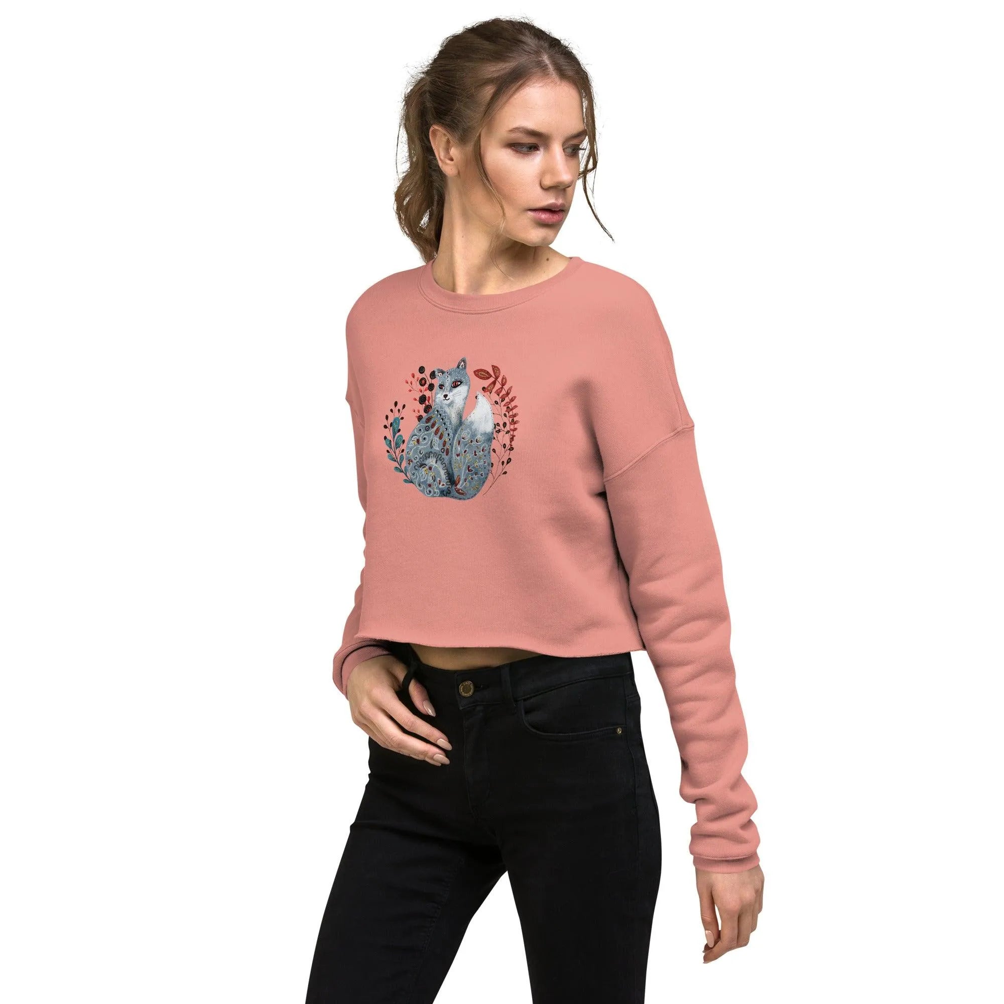 Nordic Winter Cropped Sweatshirt - Fox - The Global Wanderer