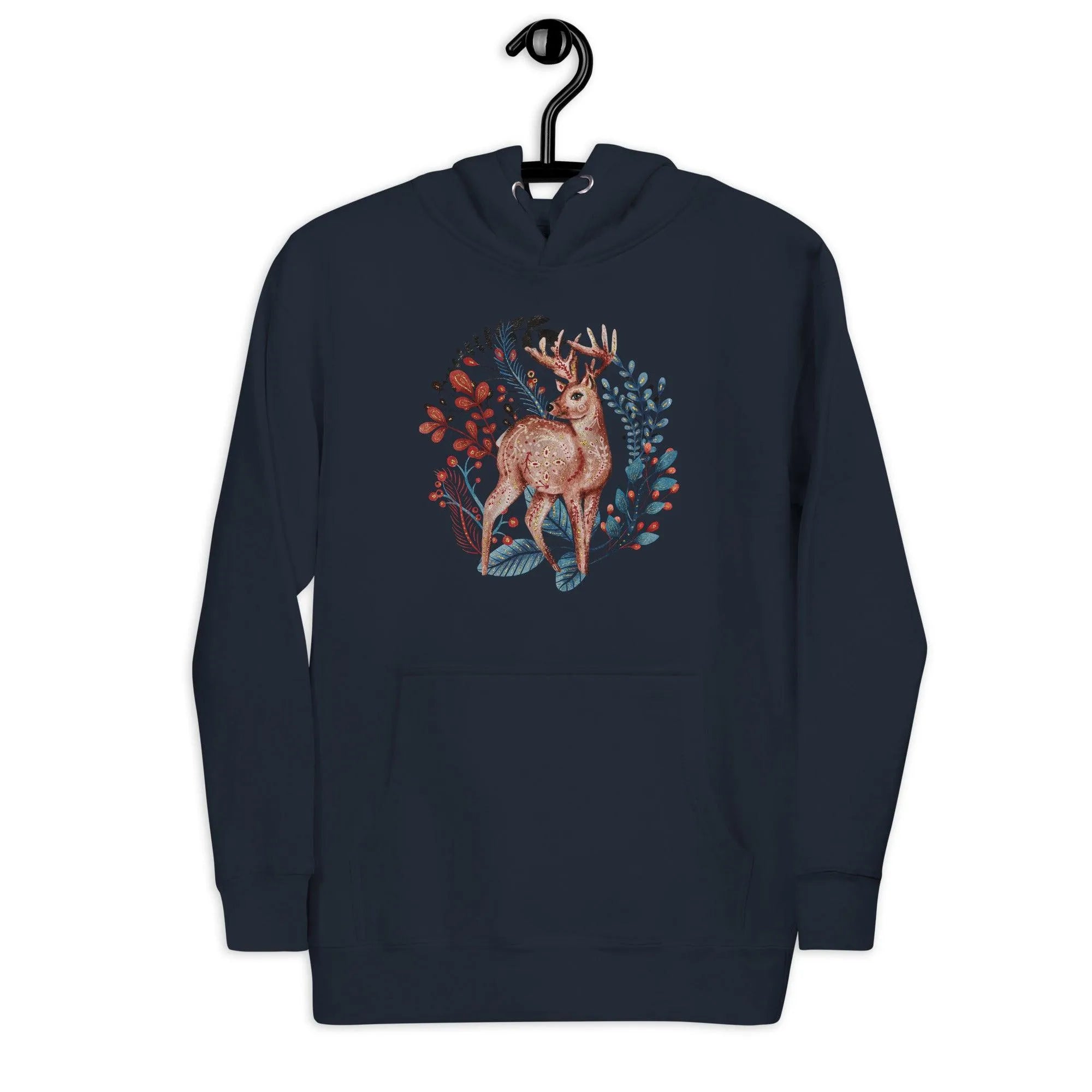 Nordic Winter Hoodie - Deer - The Global Wanderer