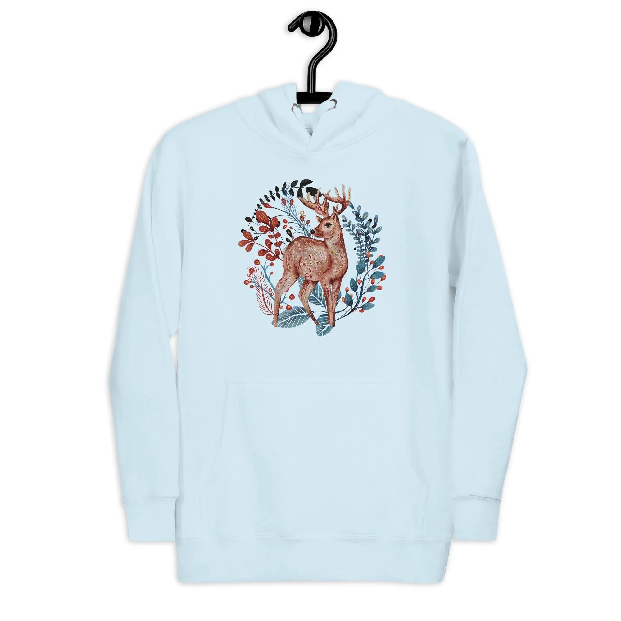 Nordic Winter Hoodie - Deer - The Global Wanderer