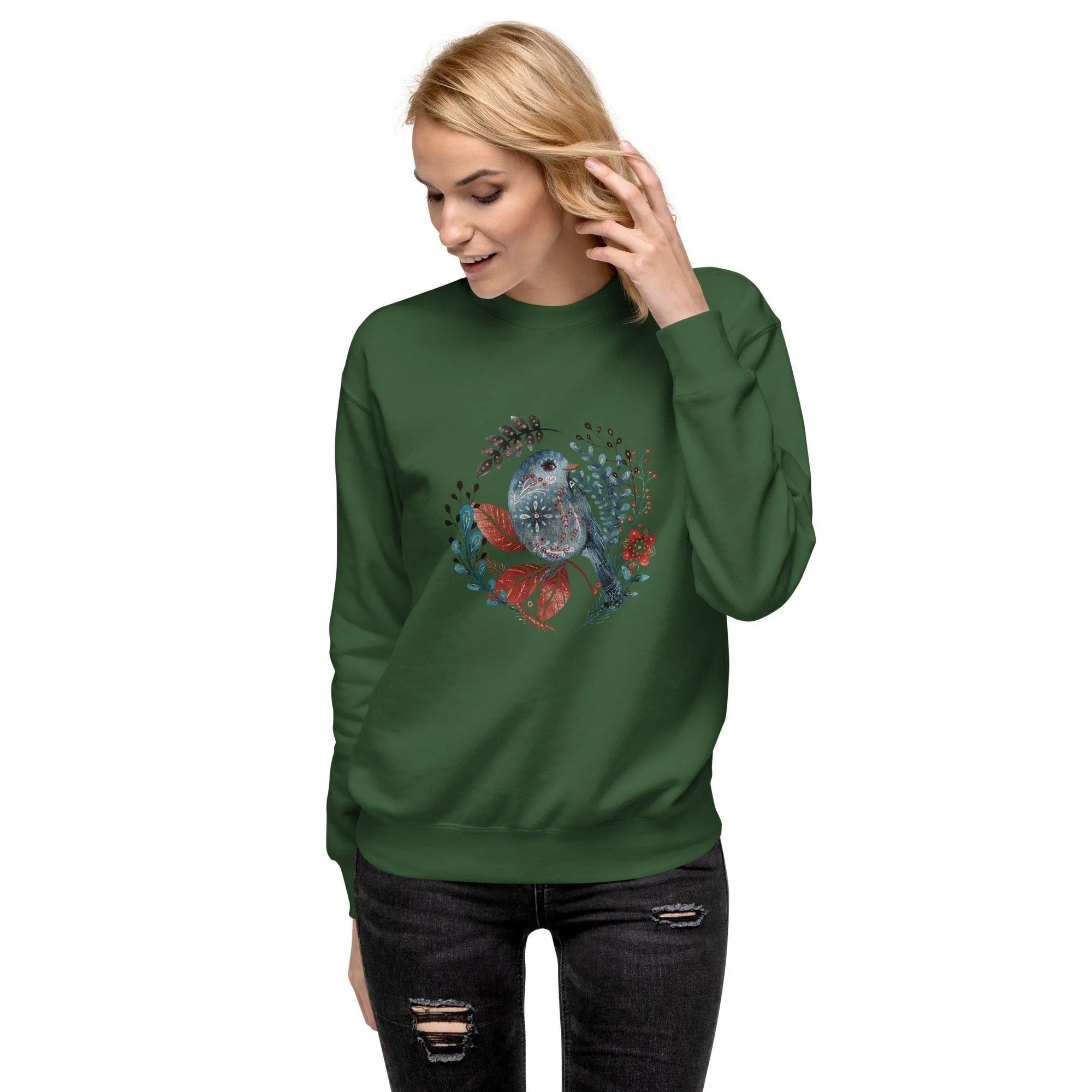 Nordic Winter Sweatshirt - Bird - The Global Wanderer