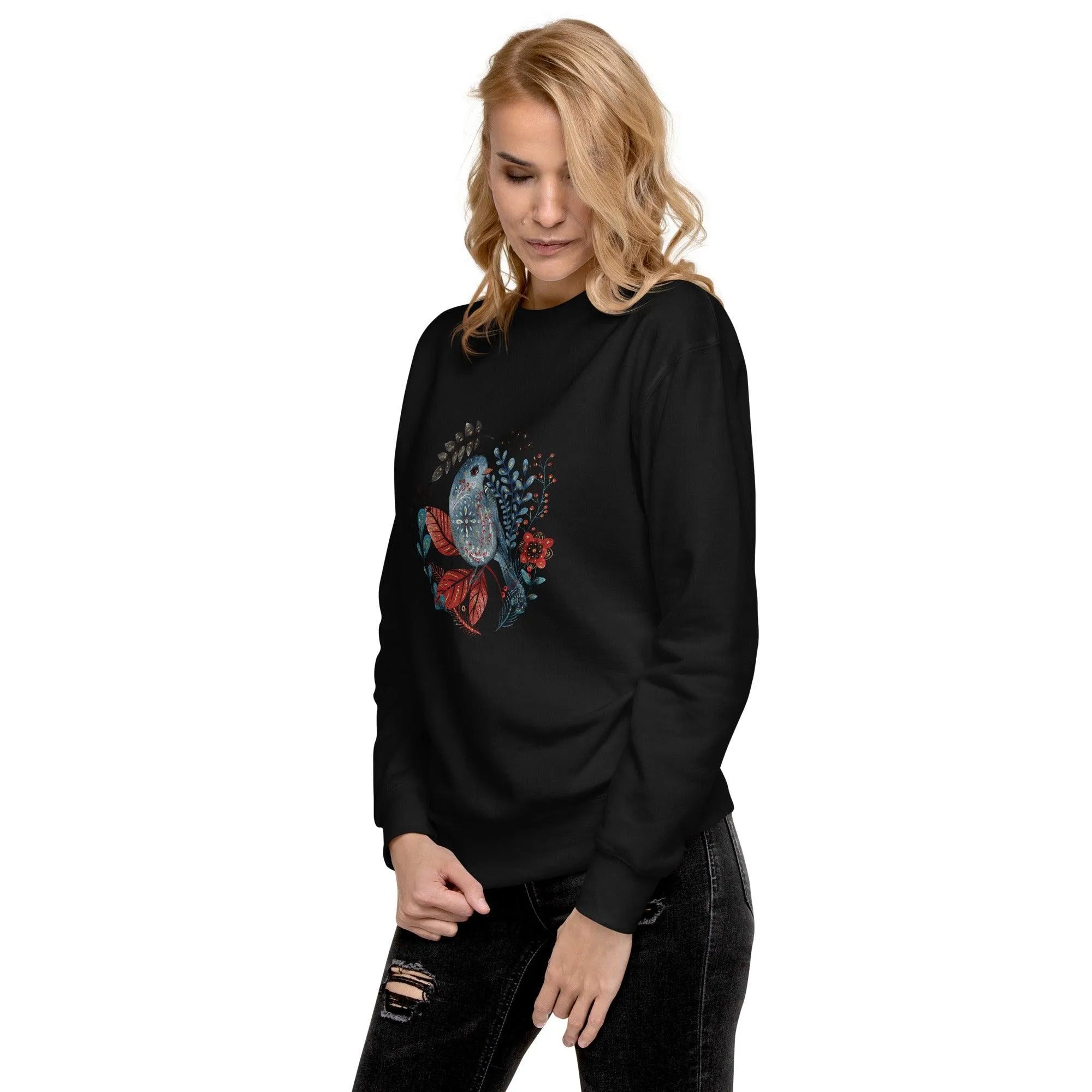 Nordic Winter Sweatshirt - Bird - The Global Wanderer